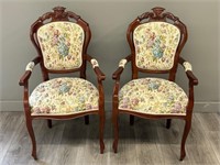 Pair of Ladies Boudoir Needlepoint Chairs