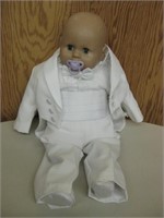 22" Baby Doll In White Tuxedo