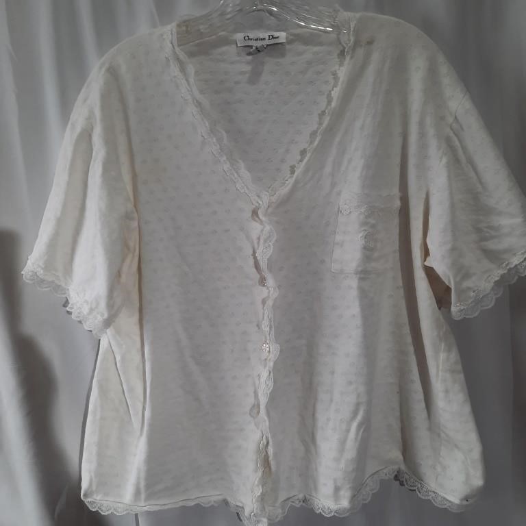 L/XL Vintage Christian Dior Lacy Knit Night Shirt