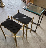 Glass/Stone 3 Side Tables 20H in