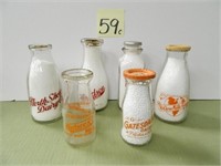 (6) Milk Bottles - Hudson, Model, Hi-Acre,