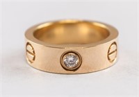 Rose Gold Carved Rings Marked Cartier 750 2pc
