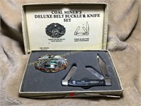 Coal Miner’s Deluxe belt buckle & Knife set.