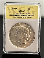 1935S Peace Dollar WCG MS 66