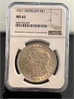 1921 Morgan Dollar NGC MS 62