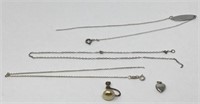 Assorted Broken Sterling, Single Earring and Charm