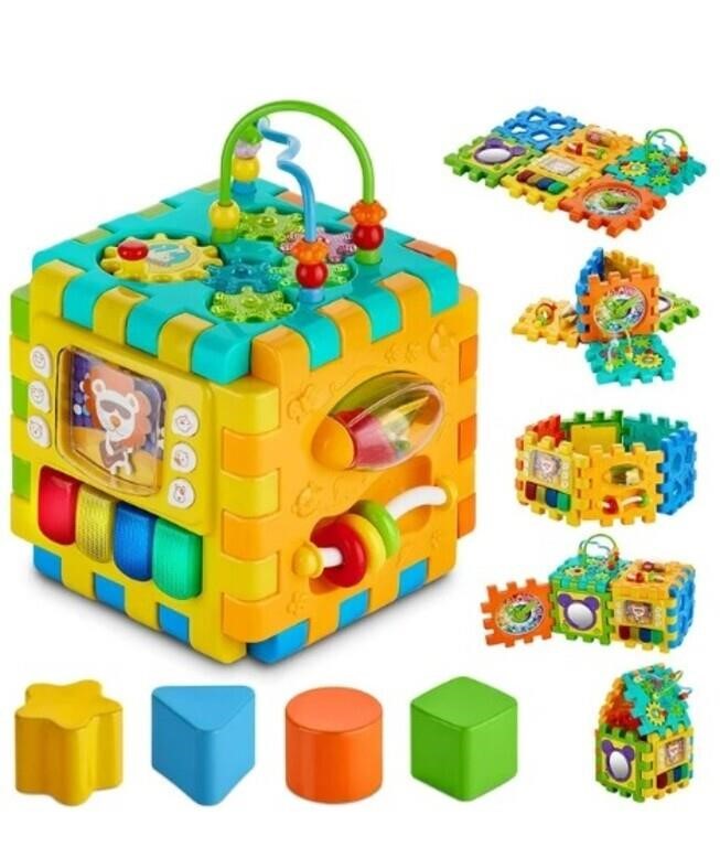 Baby Activity Cube for Babies,with 6 unique sides,