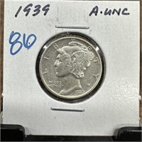 1939 MERCURY SILVER DIME HIGH GRADE