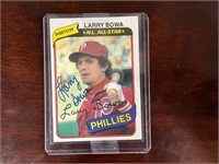 Autographed Larry Bowa Baseball Card Phillies
