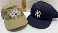2 NY Yankees Baseball Hats. Signed 1999