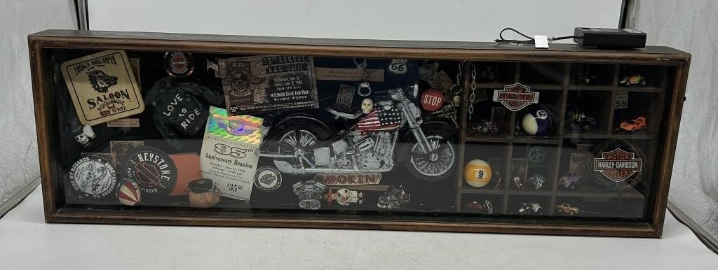 Harley Davidson Lighted Shadow Box Wall Art