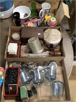 Stemware, jewelry boxes, assorted items