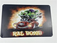 Rat Fink Car cartoons metal sign - measures 12“ x