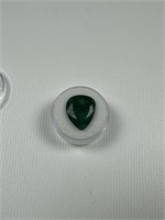 Brazilian Emerald pear cut and faceted gemstone