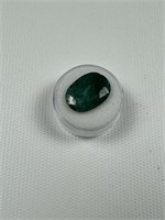 Brazilian Emerald oval cut and faceted gemstone