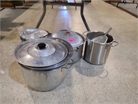 Various Cooking Pots and Sunbeam Cooker and Fryer