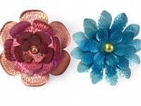 (2) 3D Wall Hanging Decorative Flowers
