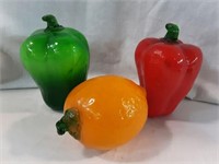 Retro Art Deco Glass Peppers & Lemon