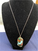 Sterling silver and turquoise necklace