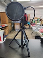 Microphone filter on tripod stand