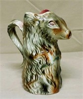Poet Laval French Majolica Squirrel Pitcher.