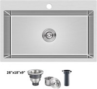 MENATT 28 Inch Drop-in Kitchen Sink, 304 Stainless
