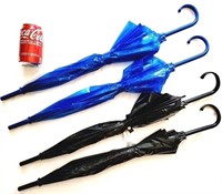 Lot de 4 parapluies transparents noirs/bleus neufs