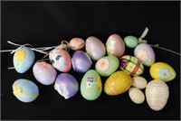 Ceramic Easter Egg Collection 15 Eggs + 4 plastic