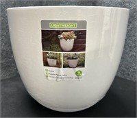 New, Lightweight 14” Citadel Planter in White