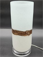 VIntage Art Deco Blue Brown Art Glass Ambient Lamp