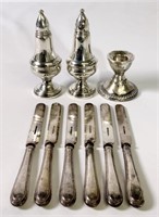 Sterling silver: all weighted - 452g, 2 shakers,
