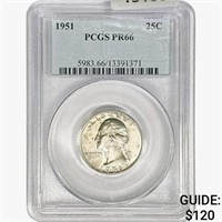 1951 Washington Silver Quarter PCGS PR66