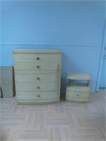 5 drawer chest dresser and 1 drawer night stand