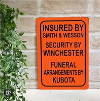 2 Pack "Insured By Smith & Wesson" Tin Sign