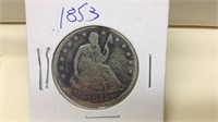 OF) 1853 seated liberty half dollar