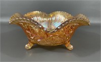 Imperial Iridescent Glass "Rose" Footed Bowl