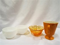 (2) White Milk Glass Tea Cups - Shenango China