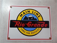 Vintage Style Rio Grande Railroad Porcelain Sign