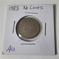 1883 Liberty "V" 5 Cent Coin AU N/cents