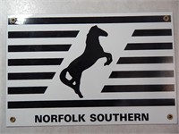 Vintage Norfolk Southern Railroad Porcelain Sign