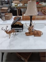 Wonderland Piano10x8.  Deer Figurines 9x11& 8x6