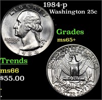 1984-p Washington Quarter 25c Grades GEM+ Unc