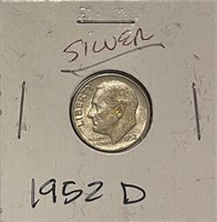 US 1952D Silver Roosevelt Dime