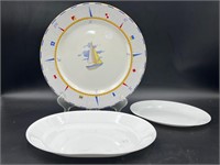 Sailboat plate & Corelle plates