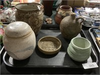 Pottery Vases, Jug, Covered Urn.