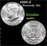 1988-d Kennedy Half Dollar 50c Grades GEM+ Unc