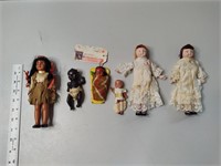 Vintage Native American Dolls, Porcelain Dolls