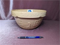 Antique Tan Crock Bowl - 10.25" Diameter