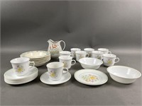 Corelle Set with Teacups & Saucers & More