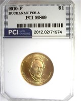 2010-P Buchanan $ PCI MS69 Position A